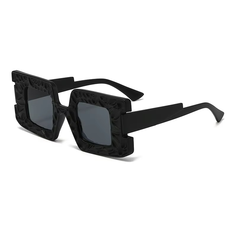 Kabartmalı Dokulu Kare Güneş Gözlüğü - UV400 Korumalı 91890