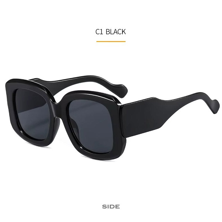 Kare Güneş Gözlüğü UV400 - Kalın Çerçeveli Vintage Tasarım Unisex 65859