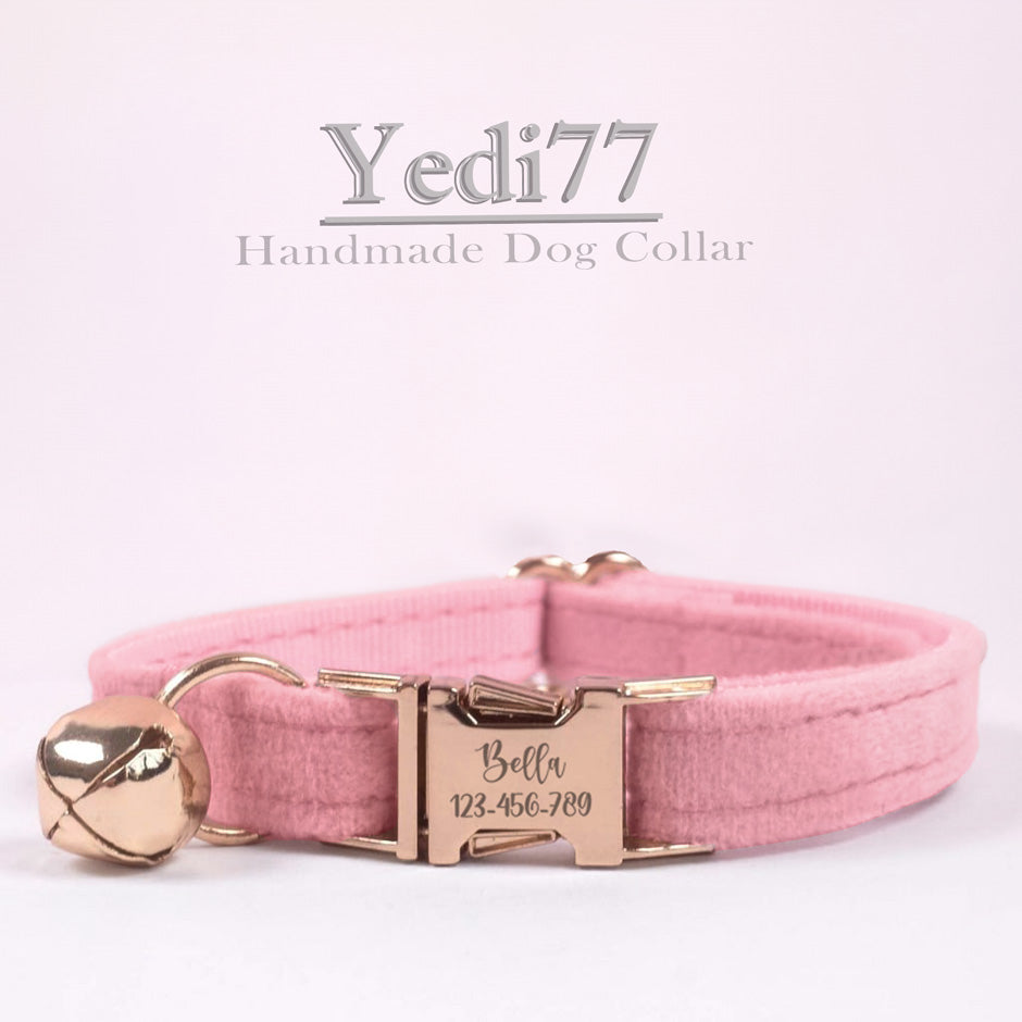 Kedi tasması Kadife İsimli Zilli Kedi Tasma 015263