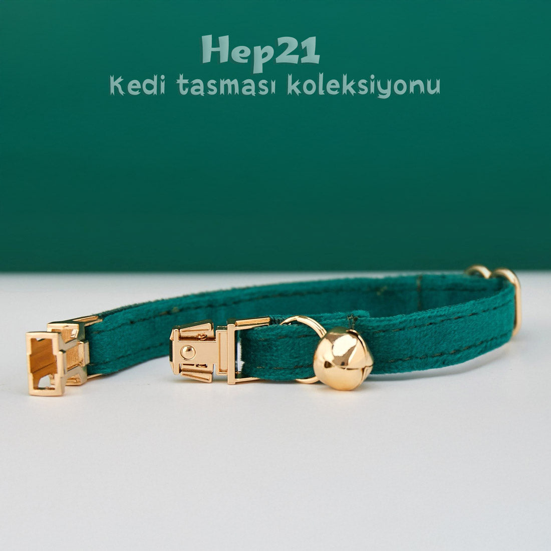 Kedi tasması Kadife İsimli Zilli 03640