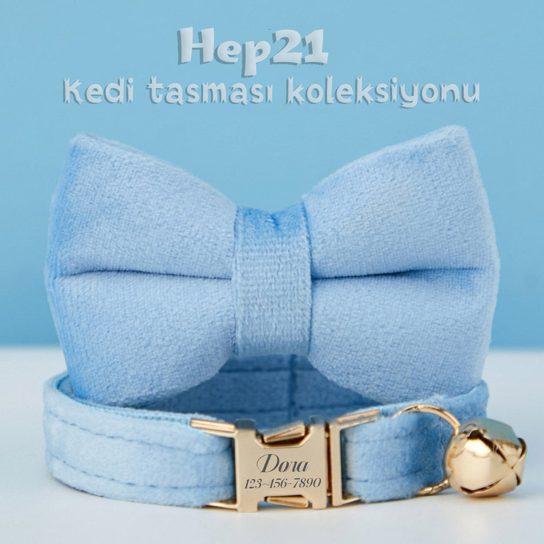 Kedi tasması Kadife İsimli Zilli 81166