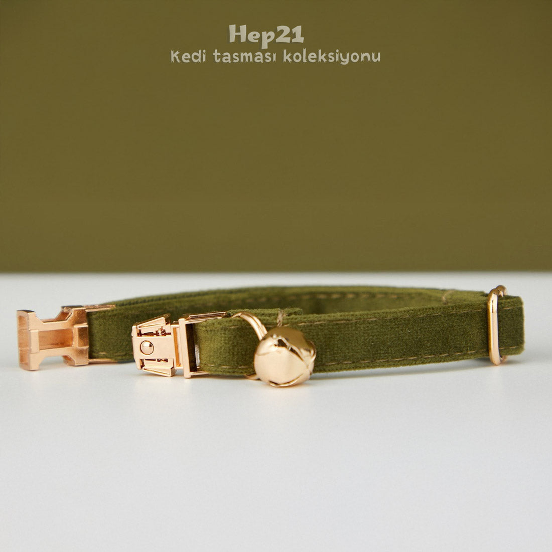 Kedi tasması Kadife İsimli Zilli 03640