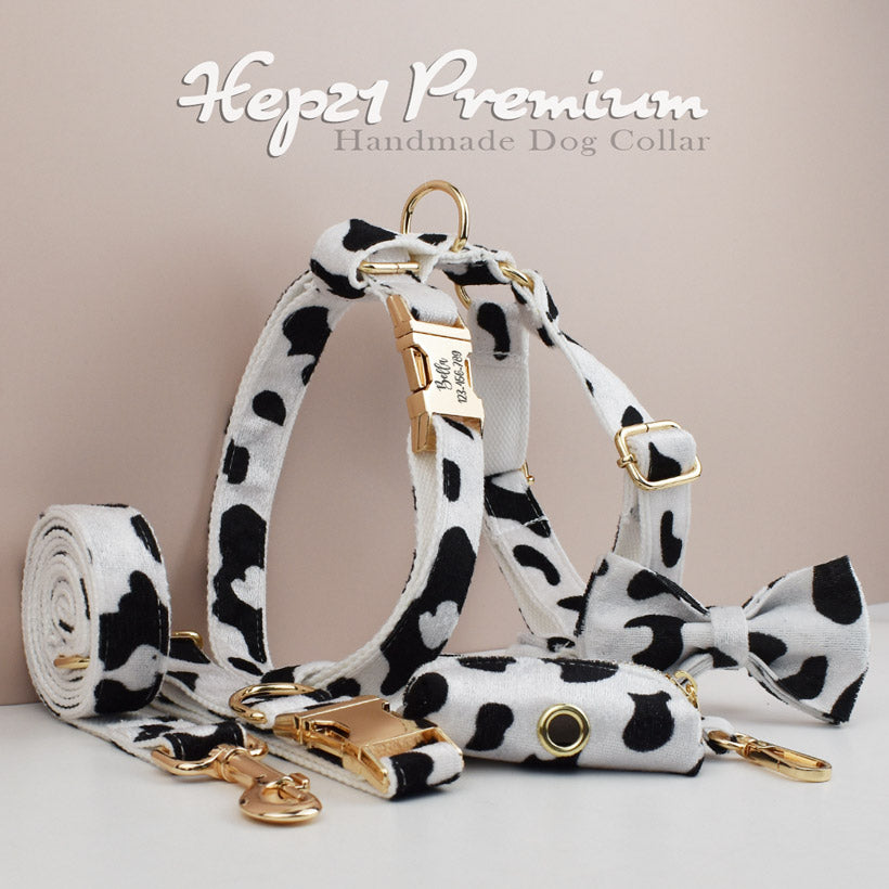 Köpek Boyun Tasması İsimli Beyaz Siyah Animal Print 33188