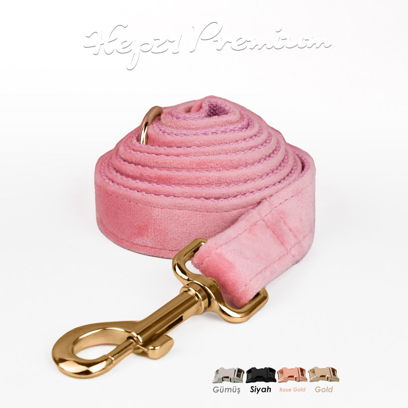 Köpek Boyun Tasması İsimli Pembe Kadife 240723