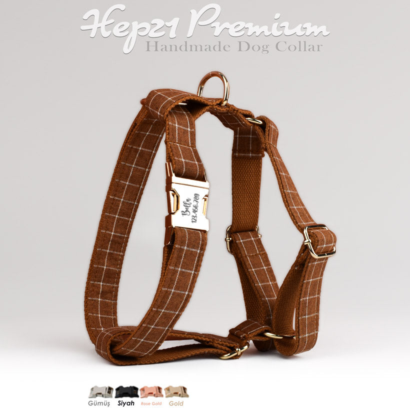 Köpek Boyun Tasması İsimli Kahve Grid 276676