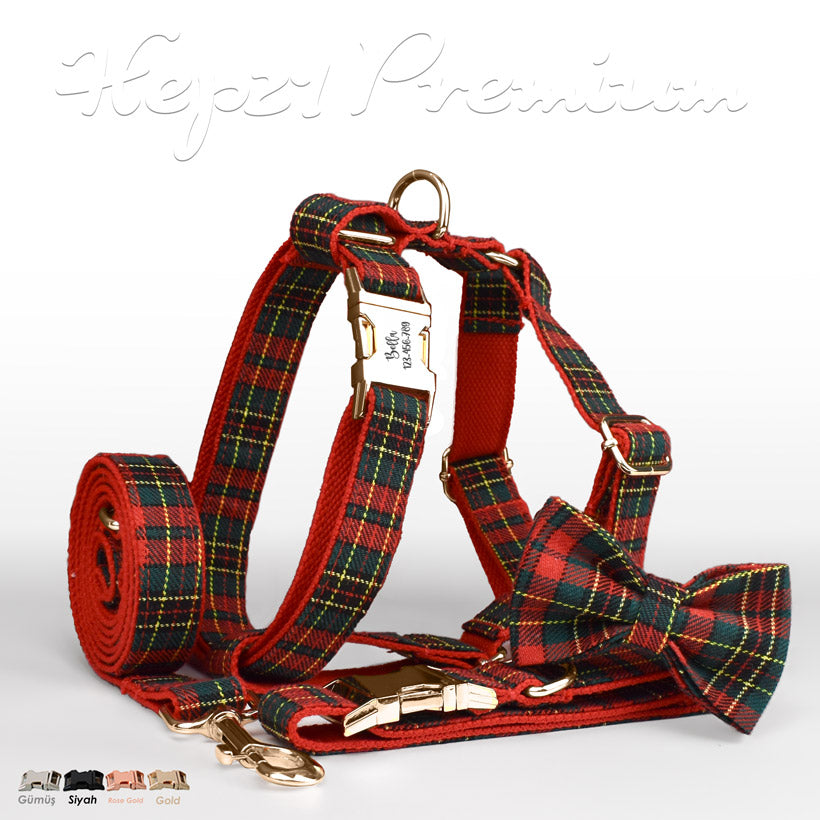 Köpek Tasması İsimli Plaid Boyun Tasması 050063
