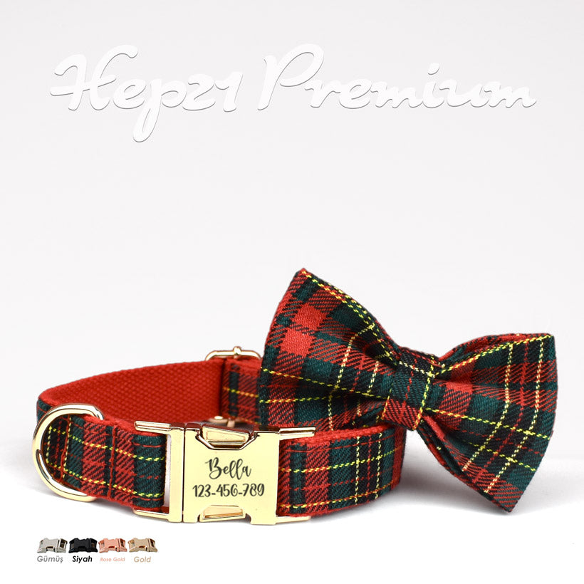 Köpek Tasması İsimli Plaid Boyun Tasması 050063