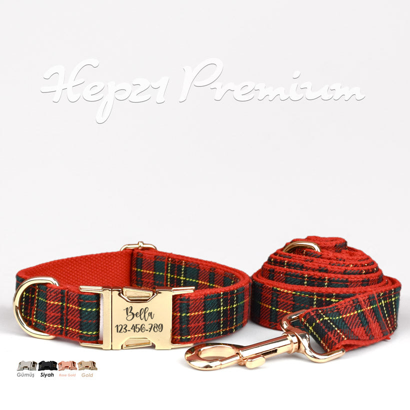 Köpek Tasması İsimli Plaid Boyun Tasması 050063