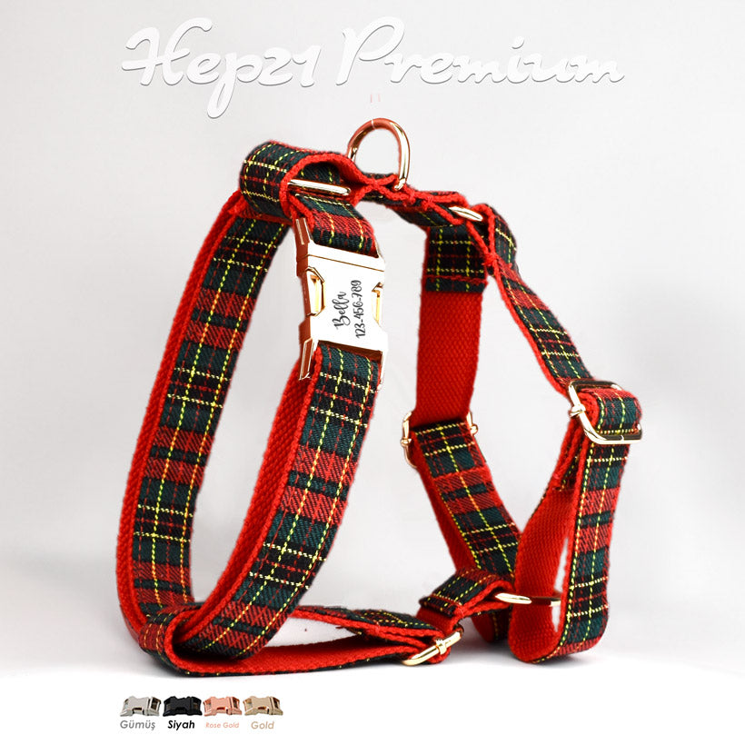 Köpek Tasması İsimli Plaid Boyun Tasması 050063