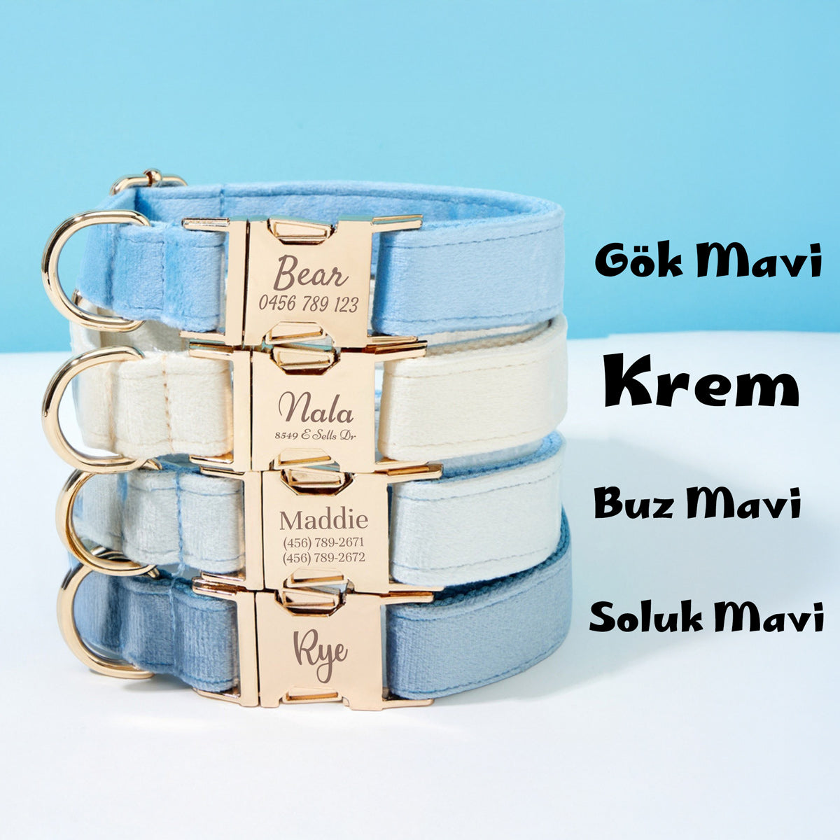 Köpek Boyun Tasması İsimli Kadife 65064
