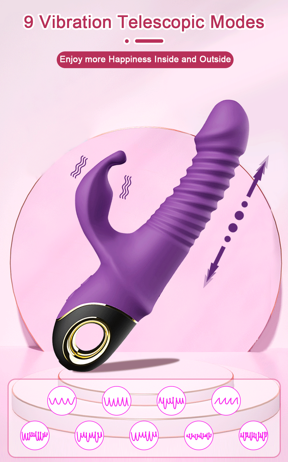 Vibratör-G-Spot-Titreşimli-Teleskopik-Dildo