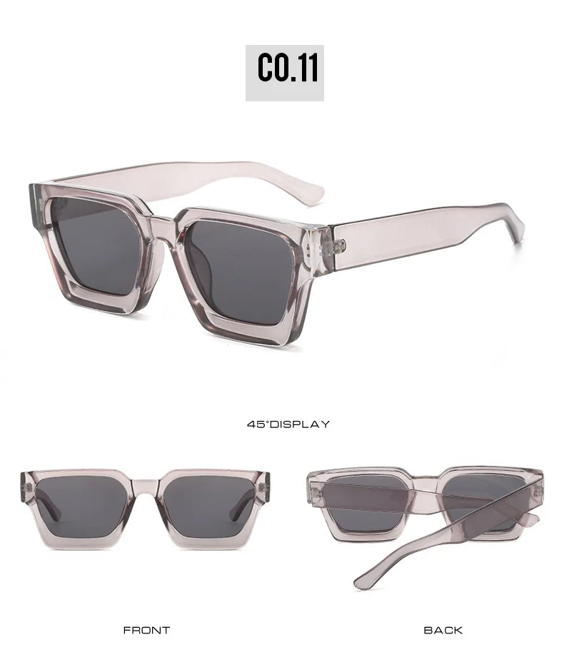 Kare Güneş Gözlüğü - Retro Vintage Stil UV400 Unisex 83839