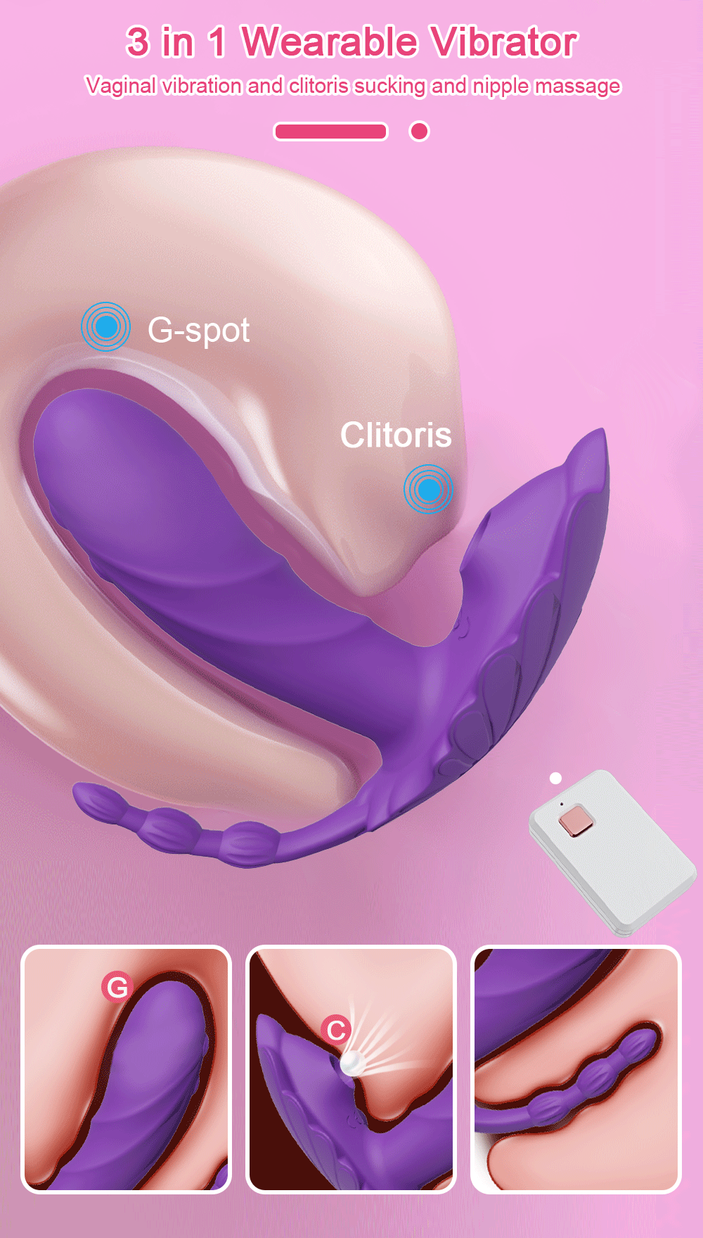 G-Noktası Uyarıcı Vibratörü Klitoris Uyarıcılı Dildo Mor Kutulu 895367