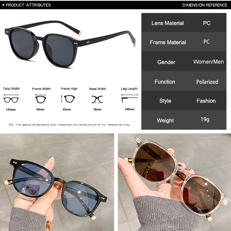 Retro Kare Polarize Güneş Gözlüğü UV400 Unisex 91168