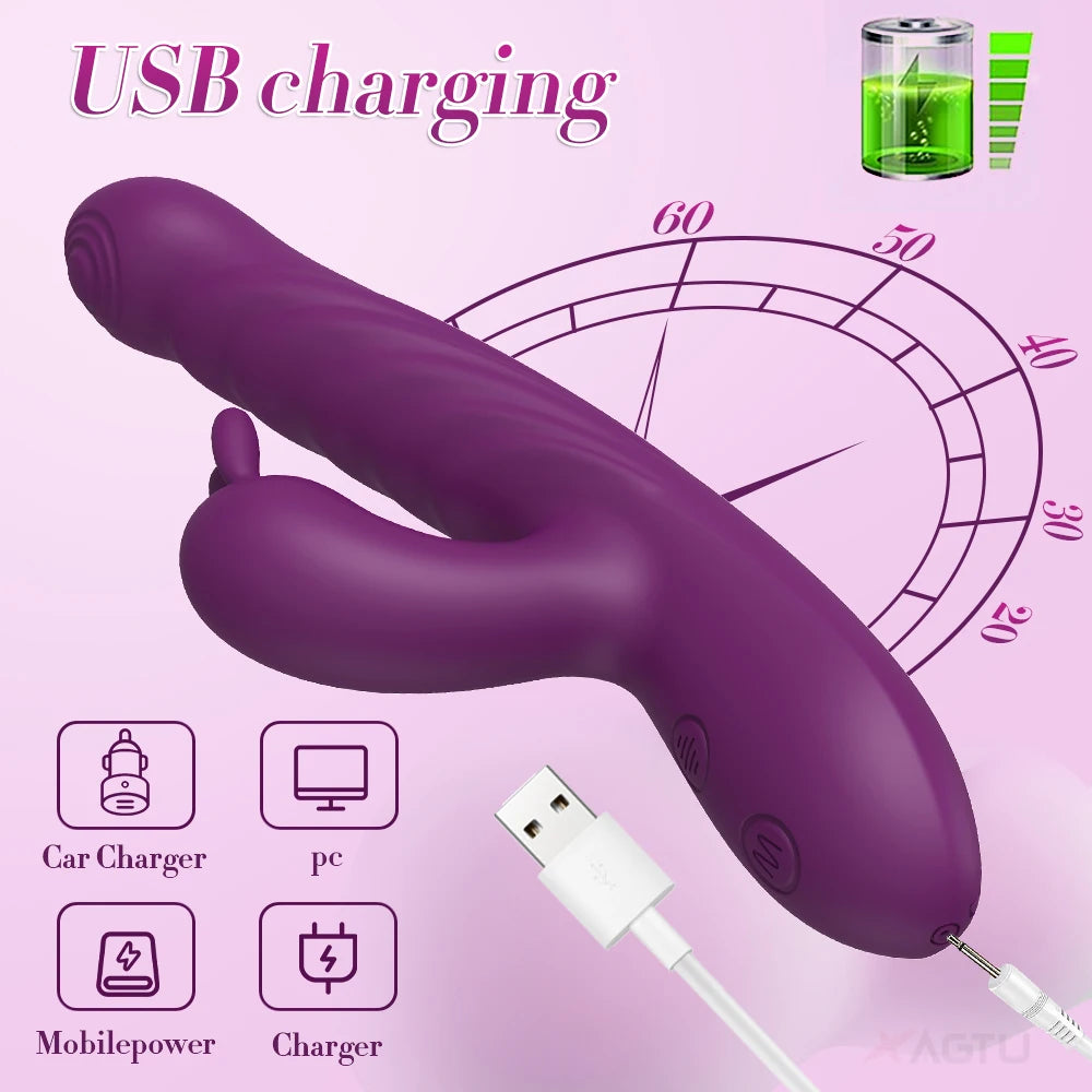 Titreşimli G Noktası ve Klitoris Uyarıcı Rabbit Vibratör 45802