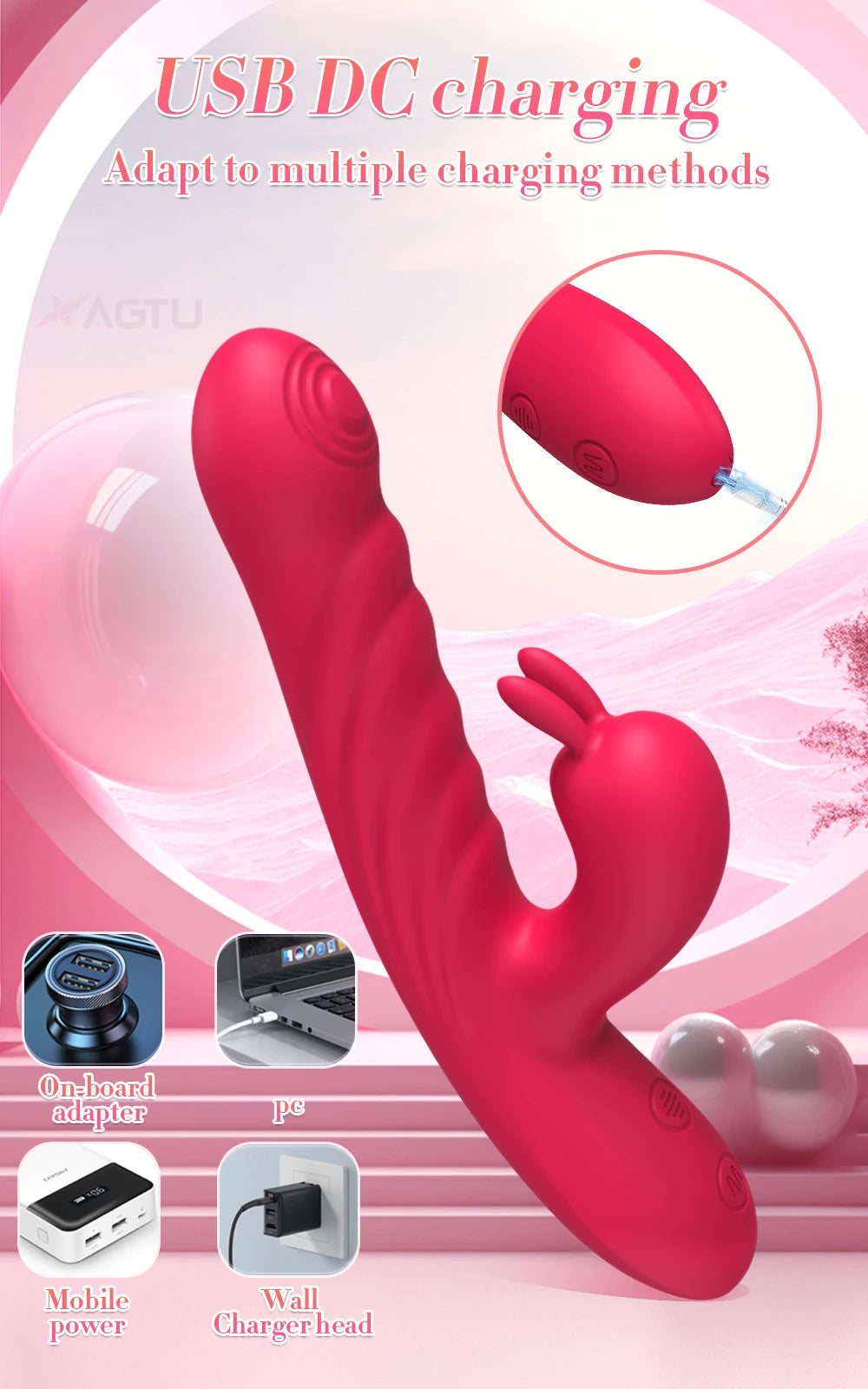 Titreşimli G Noktası ve Klitoris Uyarıcı Rabbit Vibratör 45802