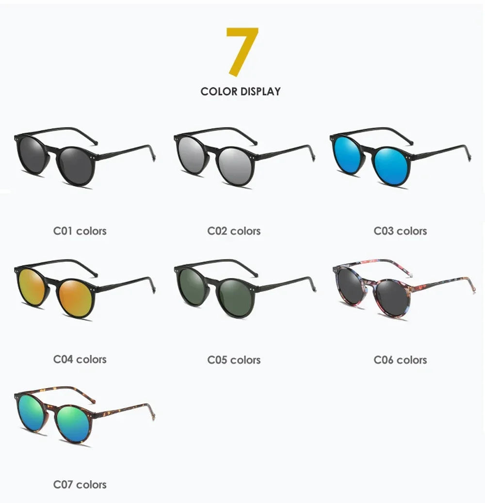 Polarize Retro Yuvarlak Güneş Gözlüğü - Unisex UV400 Korumalı 26970