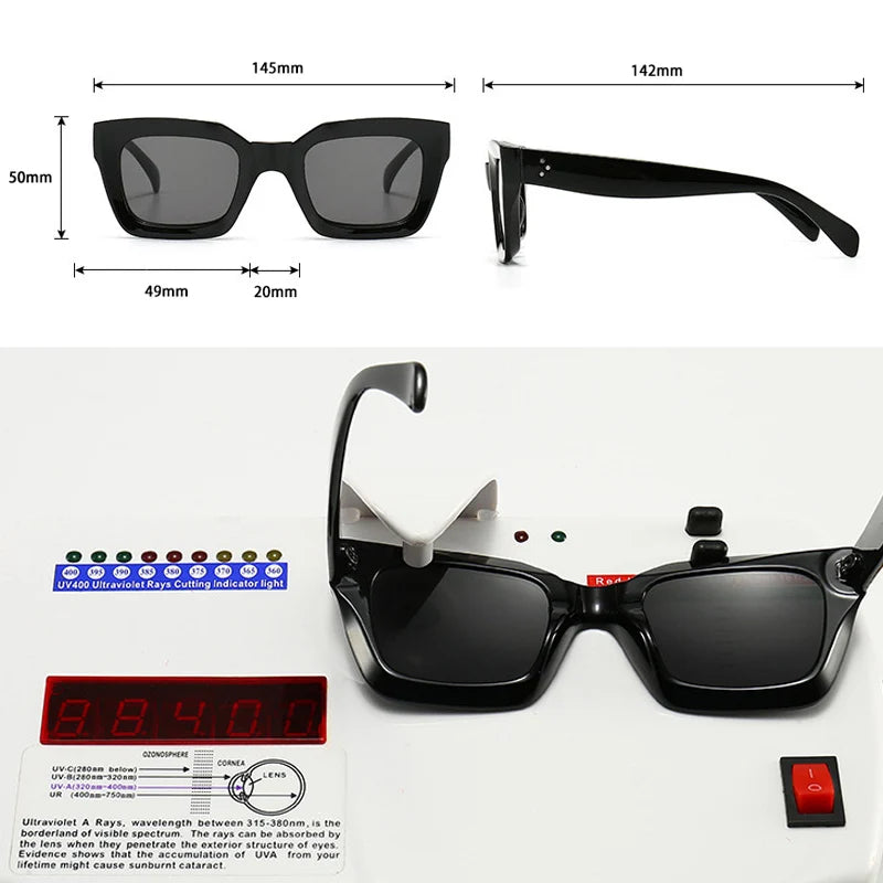 Kare Güneş Gözlüğü - Unisex Retro Moda Tasarım UV400 Korumalı 52698