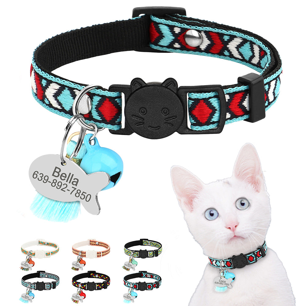 Zilli İsimli Kedi Tasması Güvenlikli Kedi Tasması