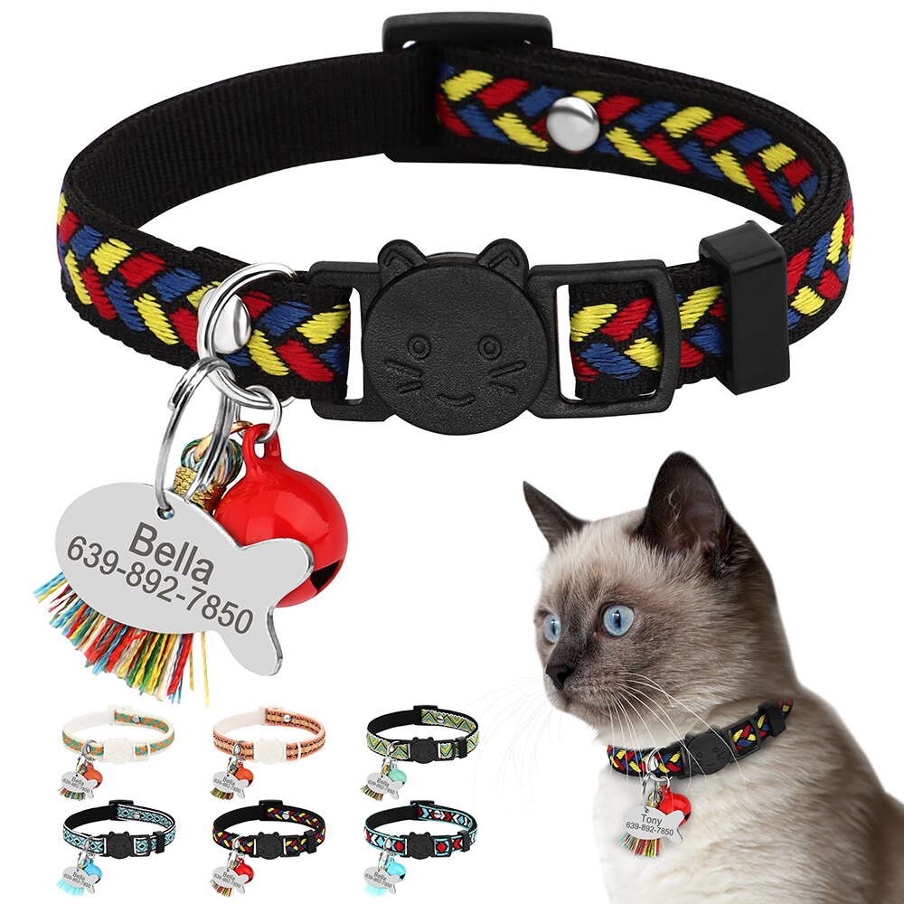 Zilli İsimli Kedi Tasması Güvenlikli Kedi Tasması