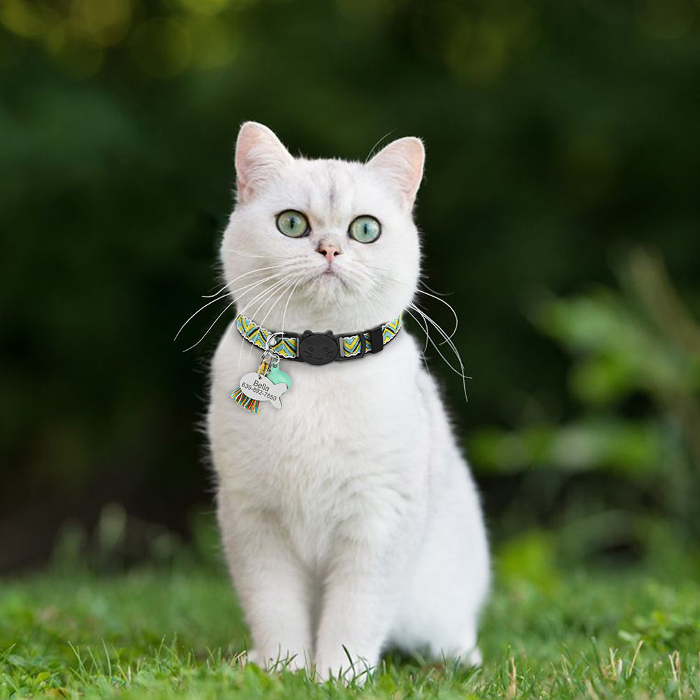 Zilli İsimli Kedi Tasması Güvenlikli Kedi Tasması