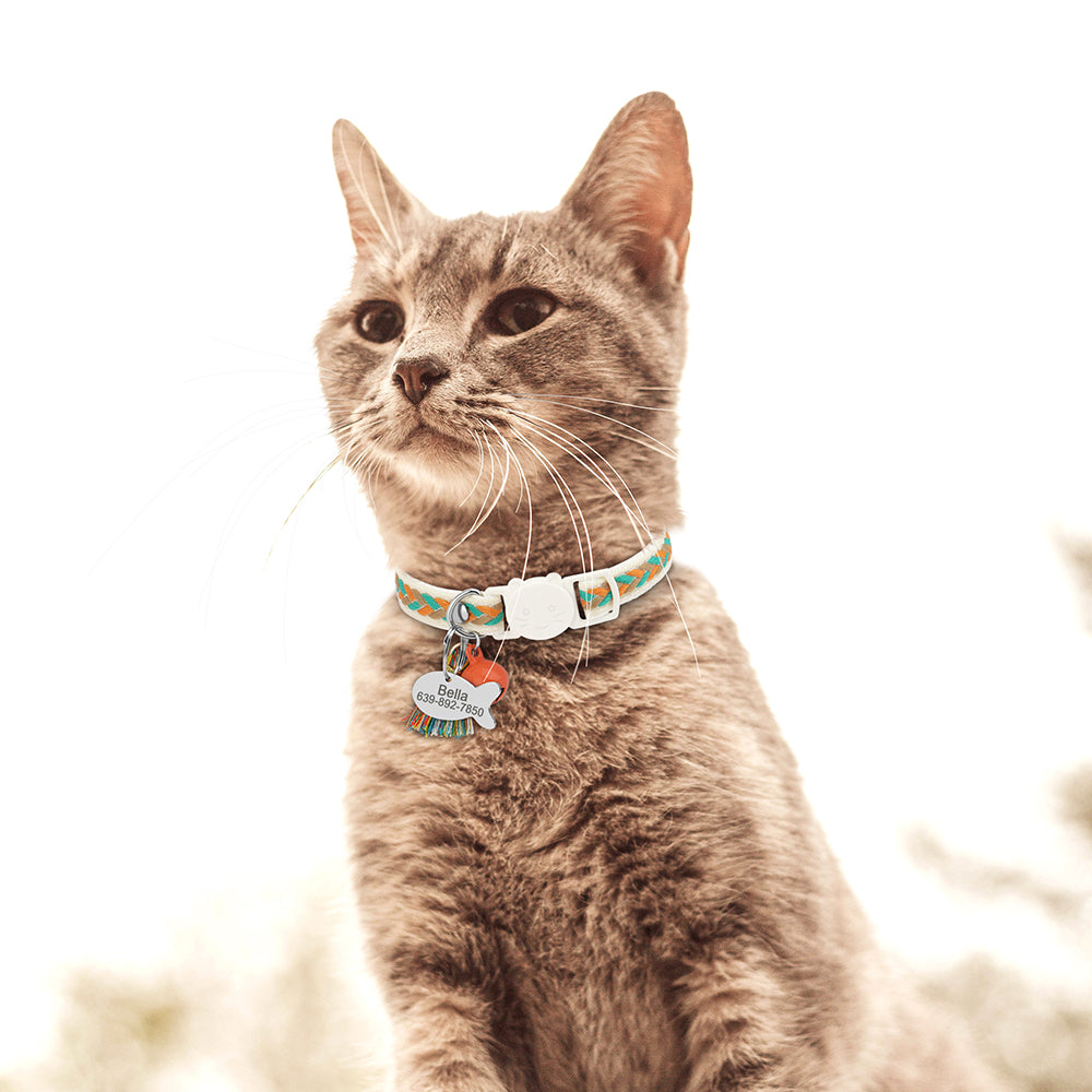 Zilli İsimli Kedi Tasması Güvenlikli Kedi Tasması