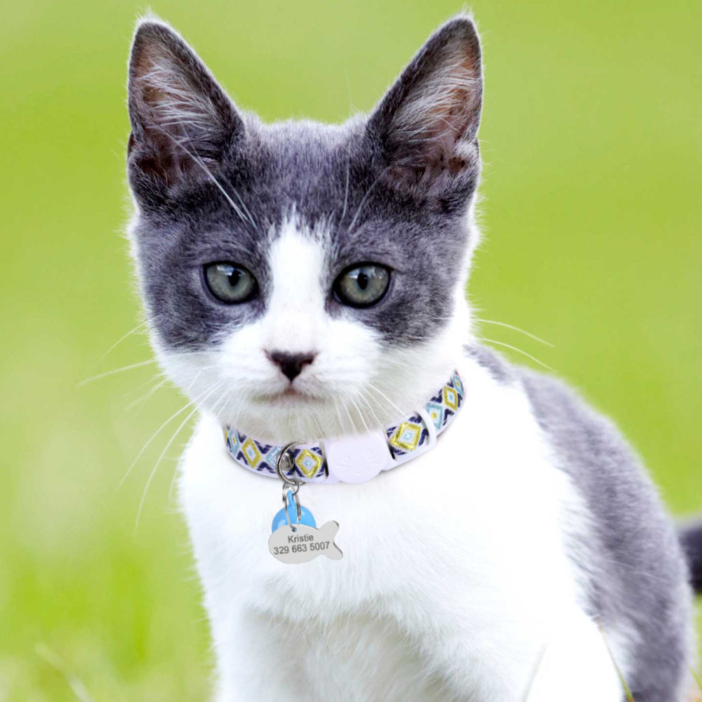 Zilli İsimli Kedi Tasması Güvenlikli Kedi Tasması