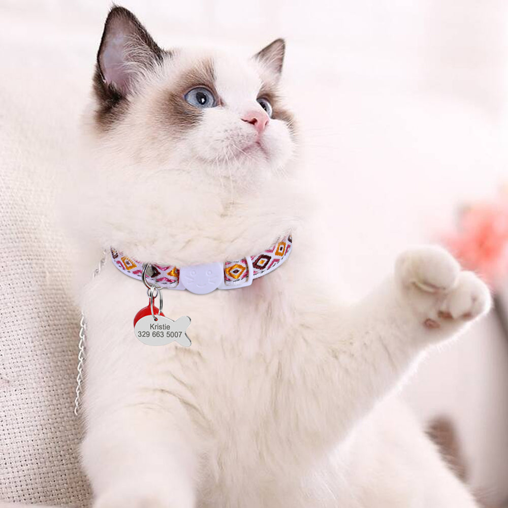 Zilli İsimli Kedi Tasması Güvenlikli Kedi Tasması