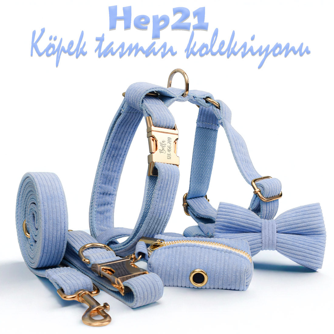 Köpek Boyun Tasması İsimli Fitilli Kadife 21952