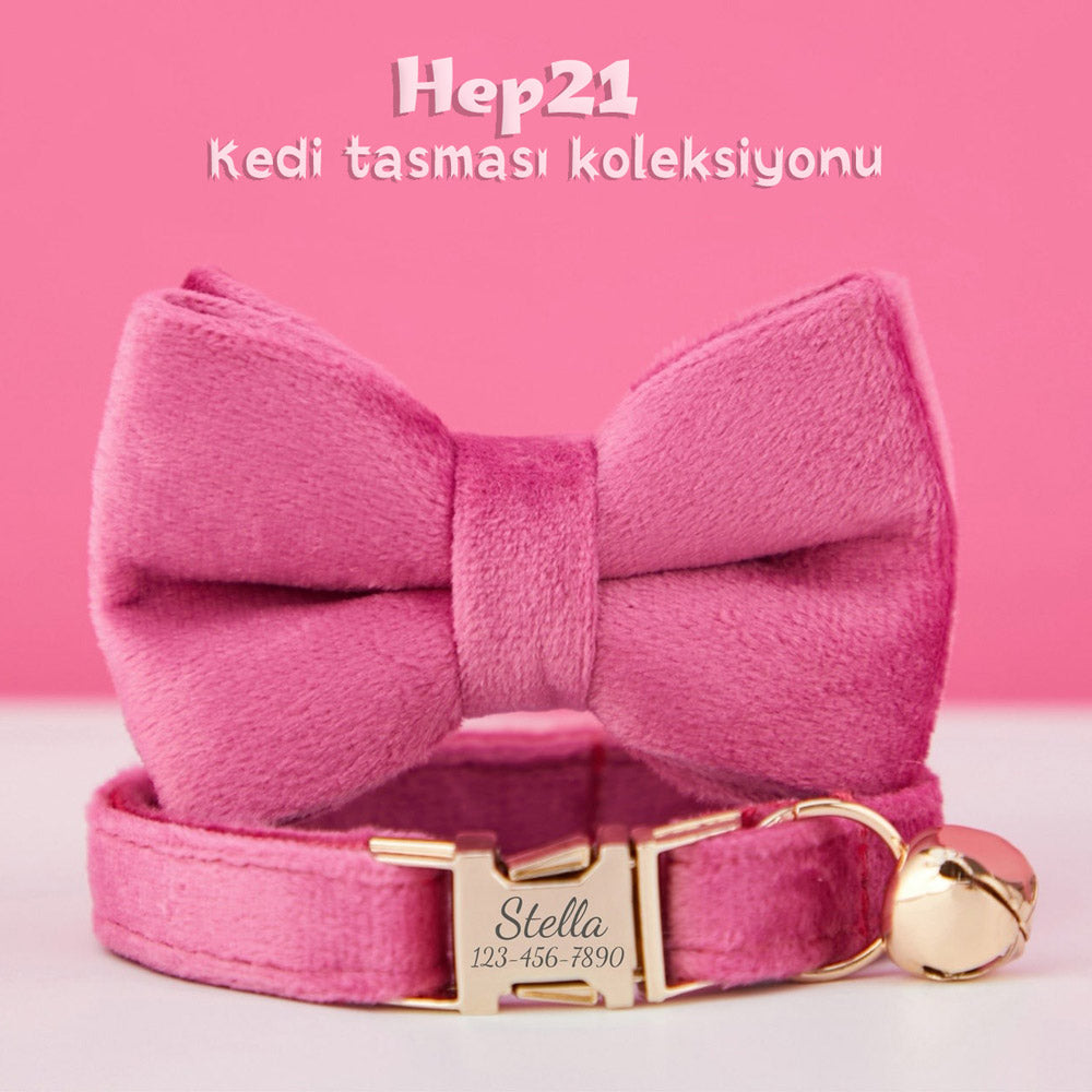 Kedi tasması Kadife İsimli Zilli 79118