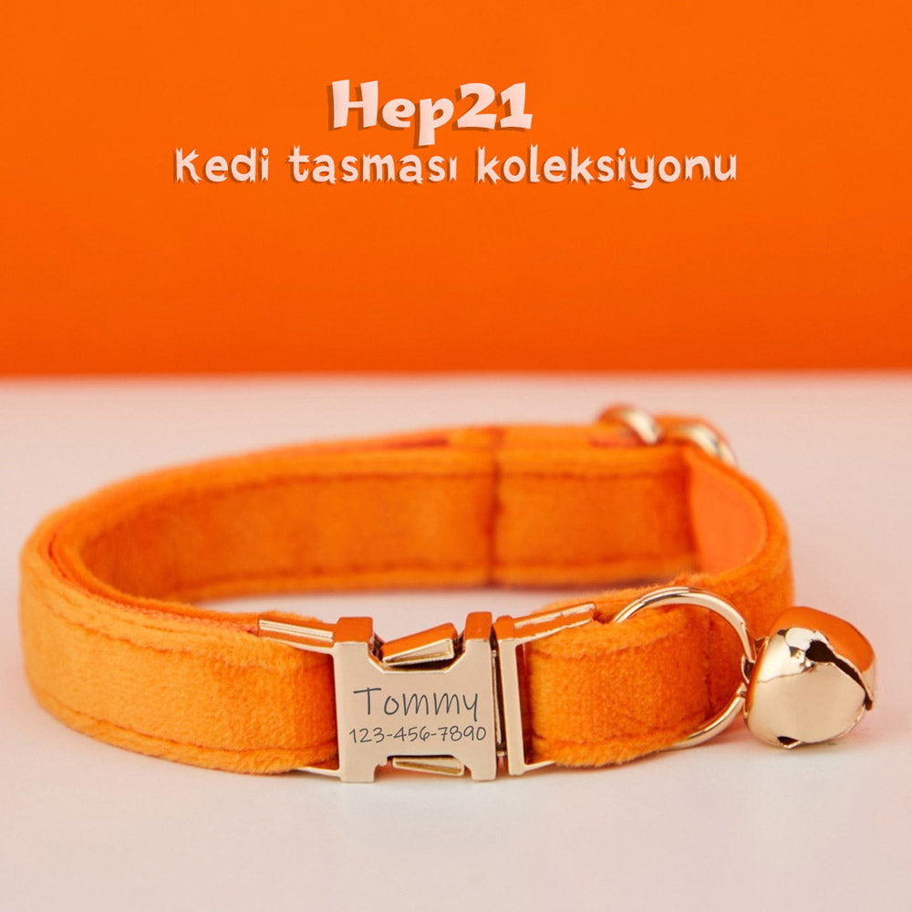 Kedi tasması Kadife İsimli Zilli 79118