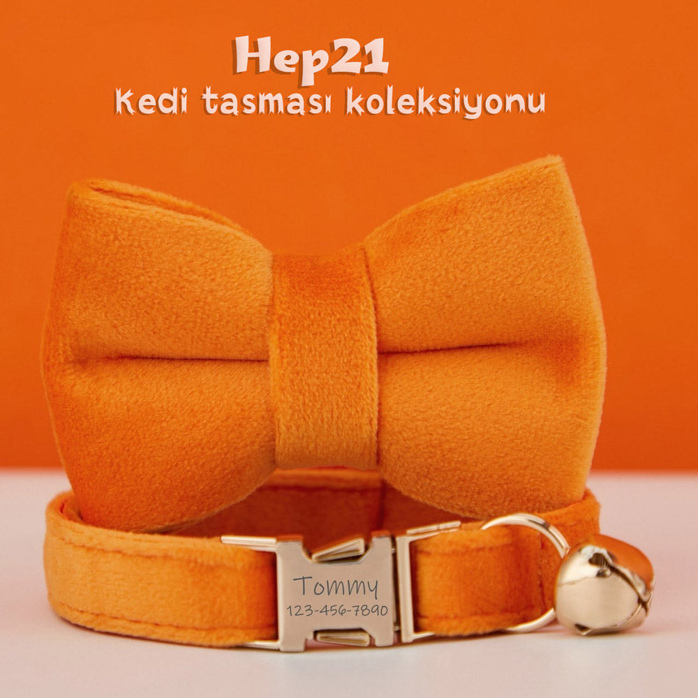 Kedi tasması Kadife İsimli Zilli 79118
