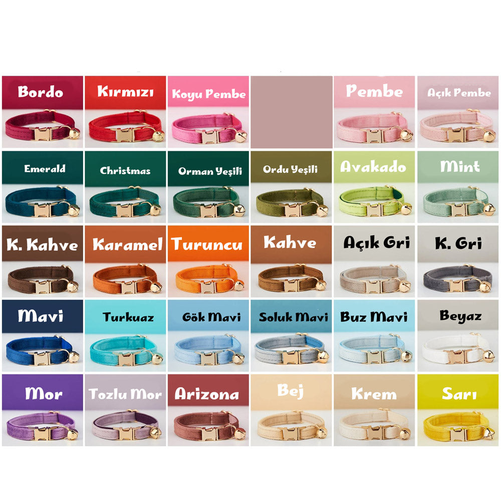 Kedi tasması Kadife İsimli Zilli 81166