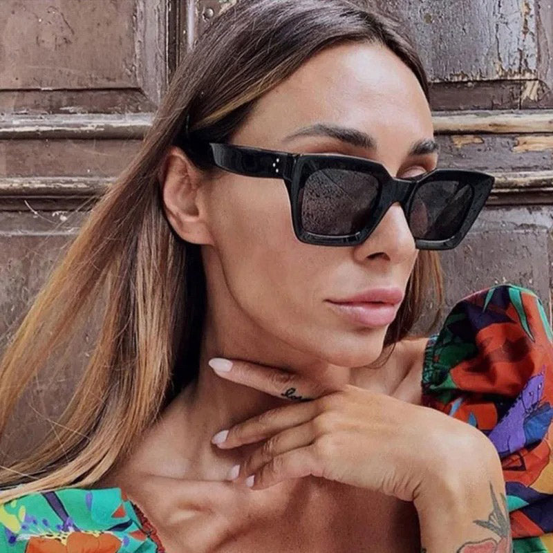 Kare Güneş Gözlüğü - Unisex Retro Moda Tasarım UV400 Korumalı 52698