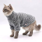 Arktik Kadife Peluş Kedi Kazağı: Kışlık Sıcak Tutan Gri Kedi Montu 68646