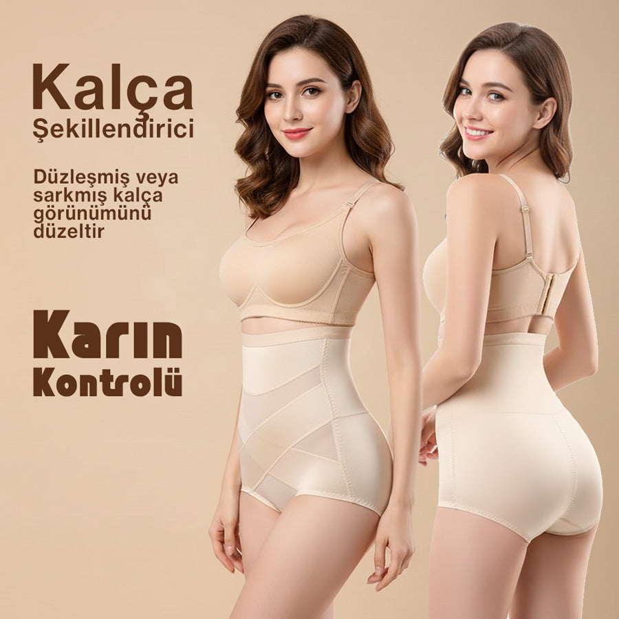 Çapraz Bantlı Yüksek Bel Karın Toparlayıcı ve Popo Kaldırıcı Korse 67479