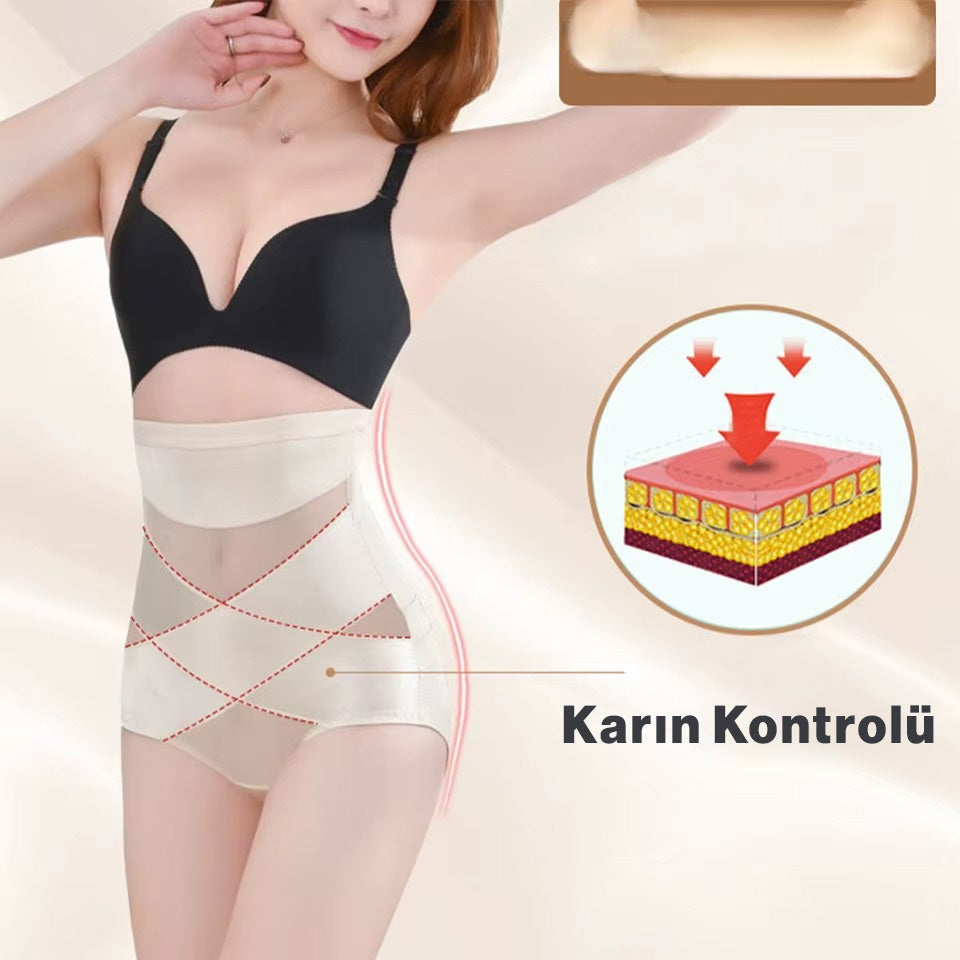 Çapraz Bantlı Yüksek Bel Karın Toparlayıcı ve Popo Kaldırıcı Korse 67479
