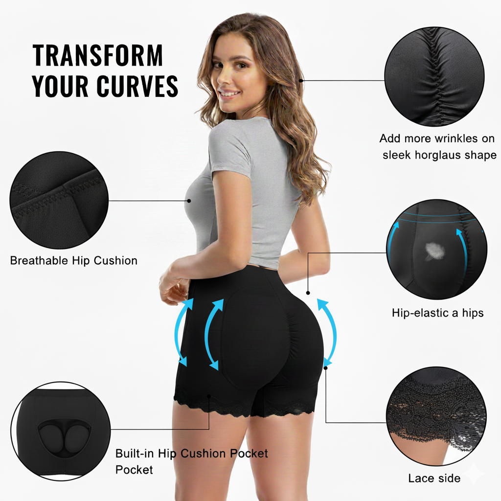 Dantelli ve Sünger Destekli Kalça Dolgunlaştırıcı Kaldırıcı Korse Külot 51186