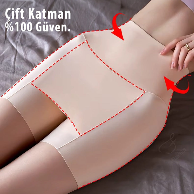Etek Altı Dikişsiz Tayt Yüksek Bel Karın Toparlayıcı Korse Şort 23046