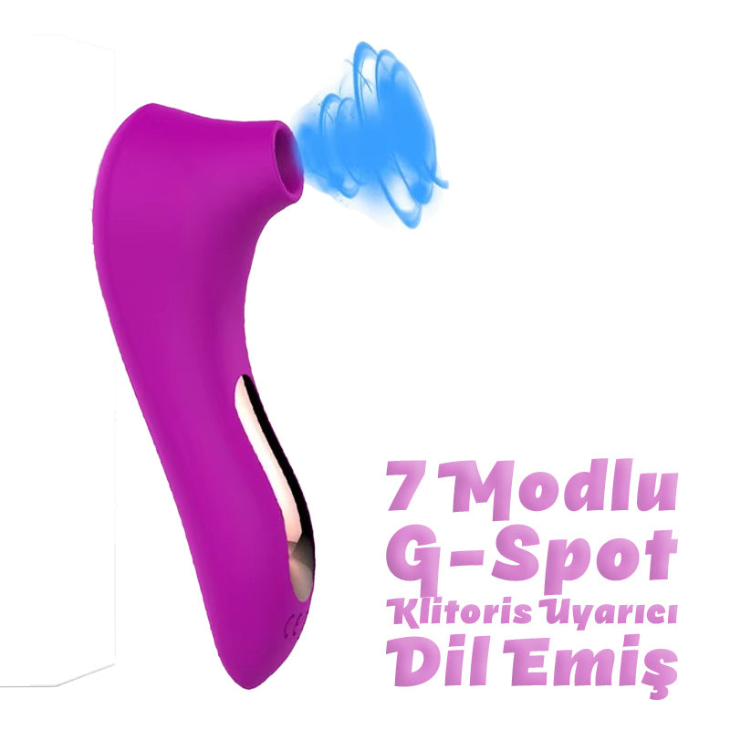 Mini G-Spot ve Klitoris Uyarıcı Dil Emişli Titreşimli 7 Mod 99254