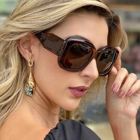 Kare Güneş Gözlüğü UV400 - Kalın Çerçeveli Vintage Tasarım Unisex 65859