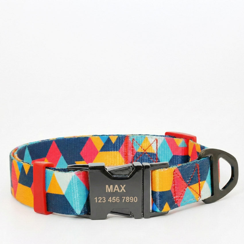 Geometrik Desenli Köpek Tasması 24344