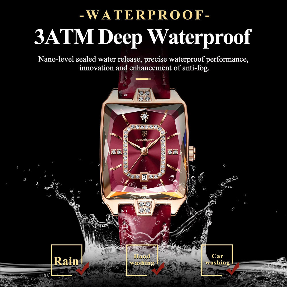 Kadın Saati Dikdörtgen Kasa Kristal Detaylı 88961