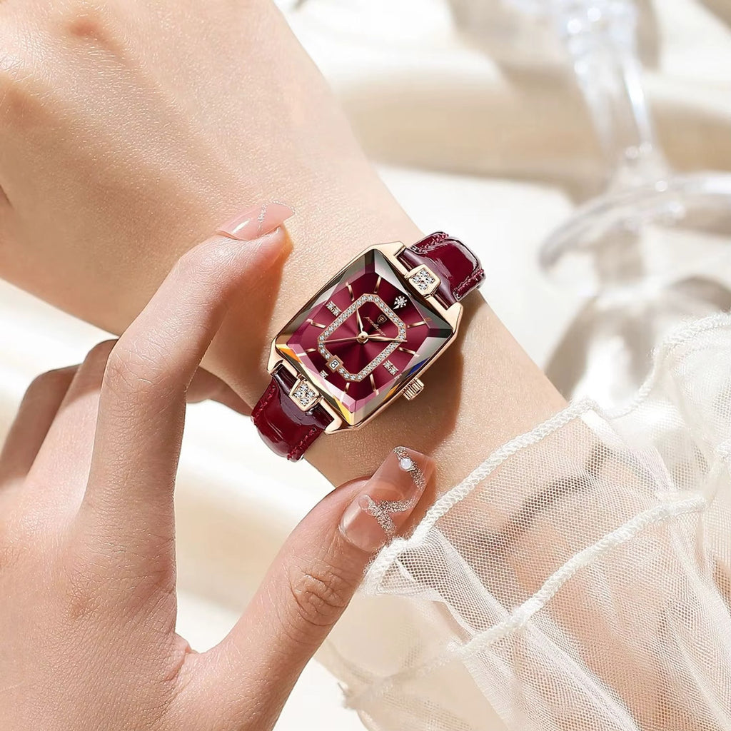 Kadın Saati Dikdörtgen Kasa Kristal Detaylı 88961