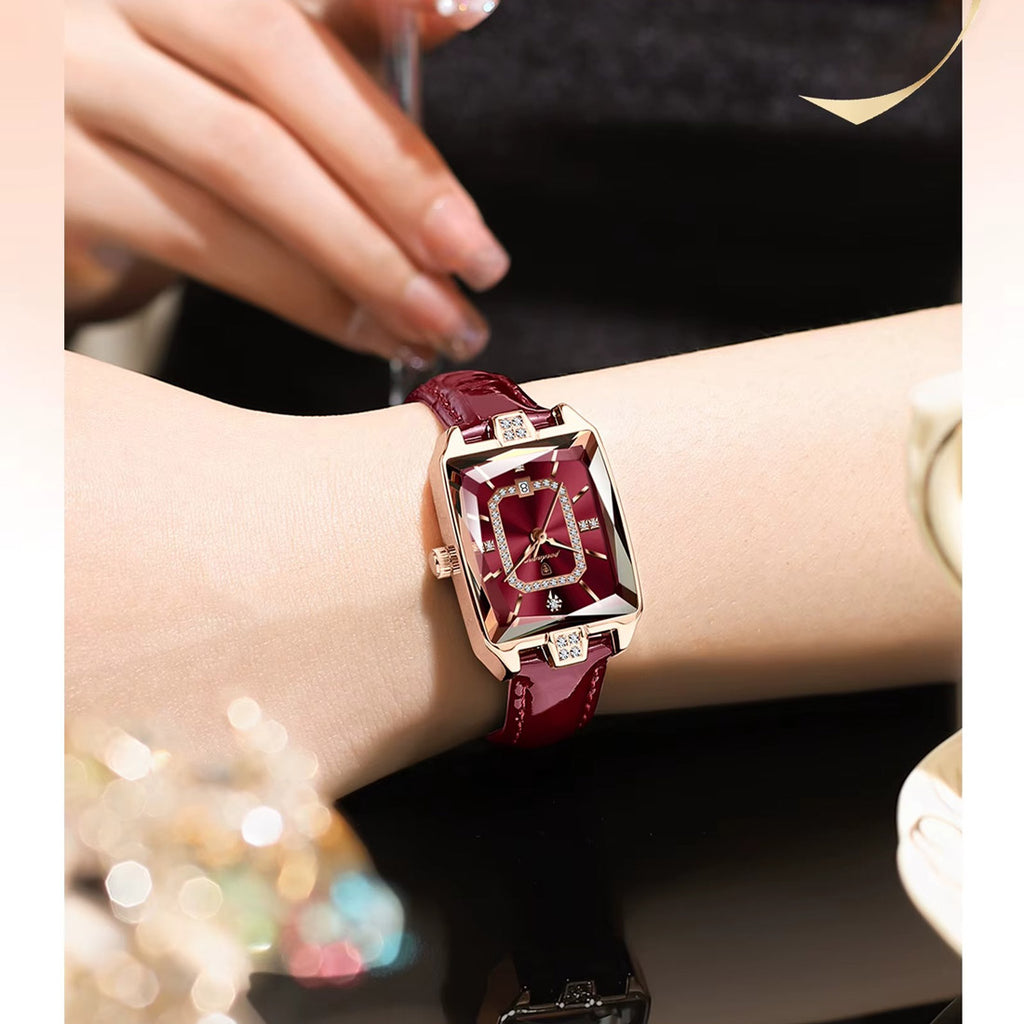 Kadın Saati Dikdörtgen Kasa Kristal Detaylı 88961