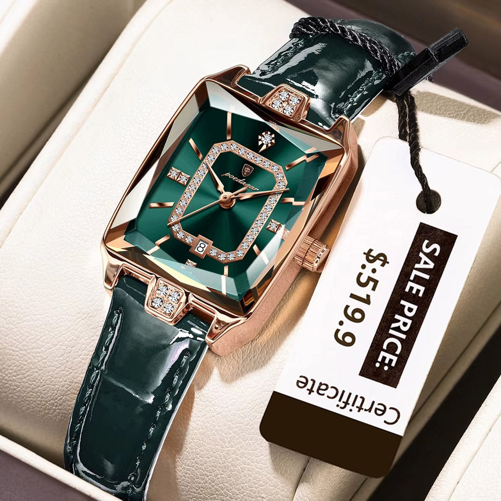 Kadın Saati Dikdörtgen Kasa Kristal Detaylı 88961