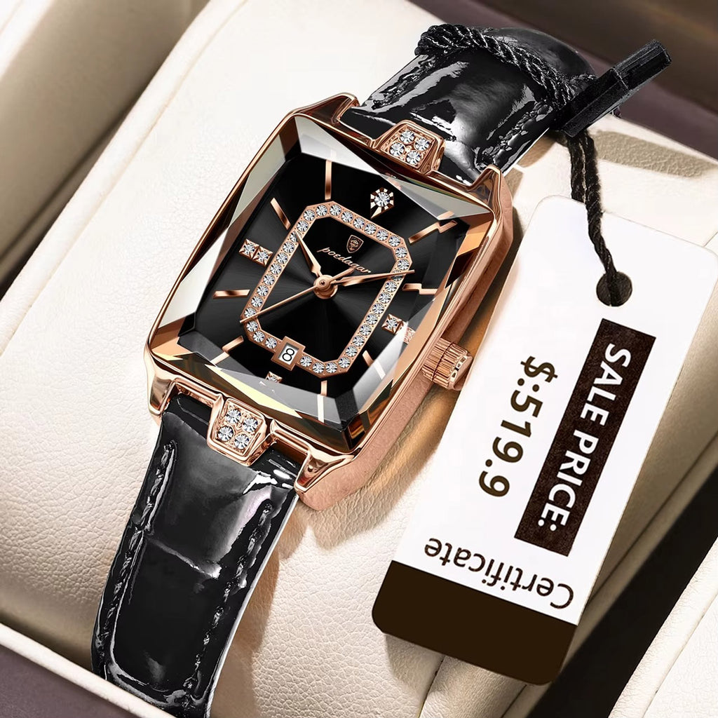 Kadın Saati Dikdörtgen Kasa Kristal Detaylı 88961