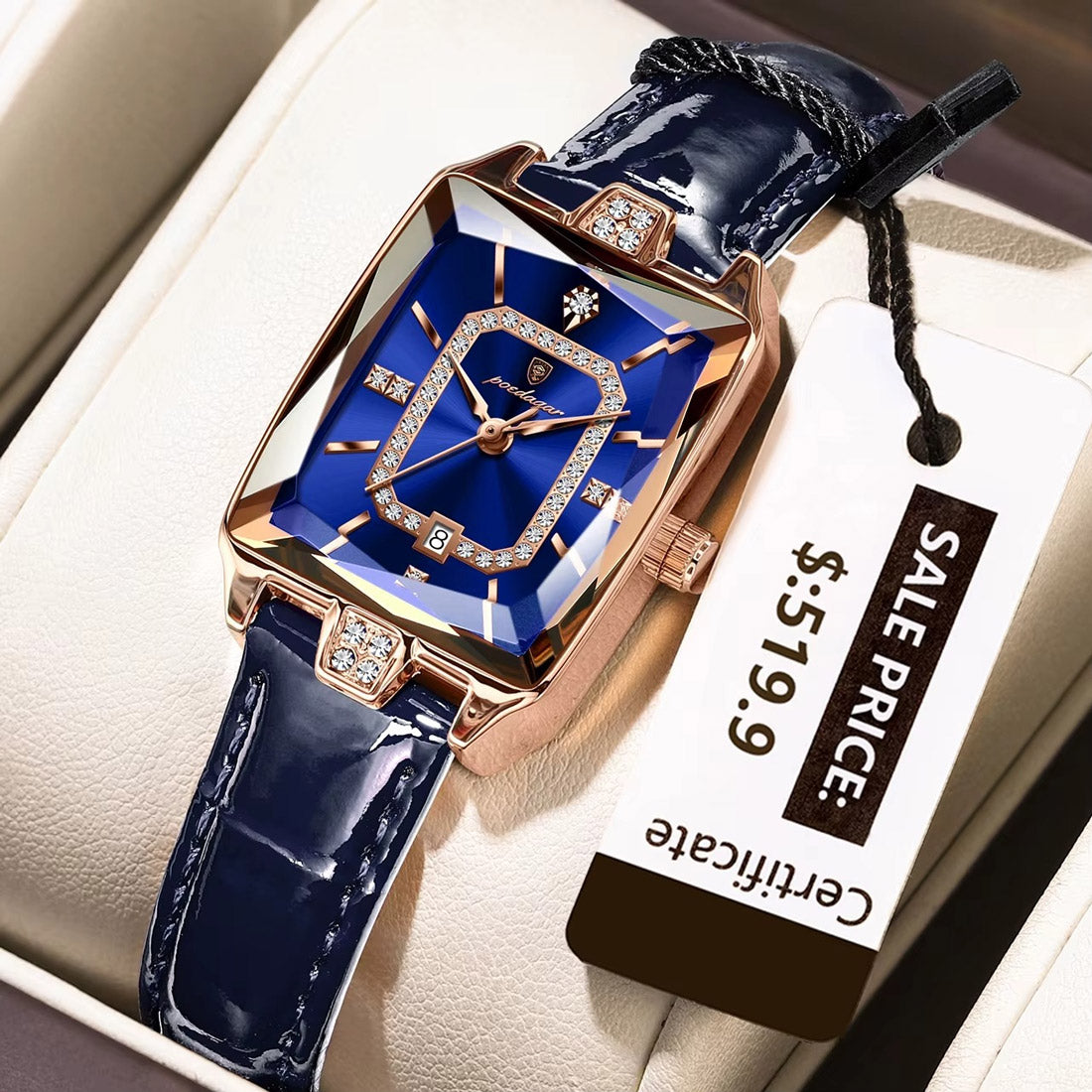 Kadın Saati Dikdörtgen Kasa Kristal Detaylı 88961