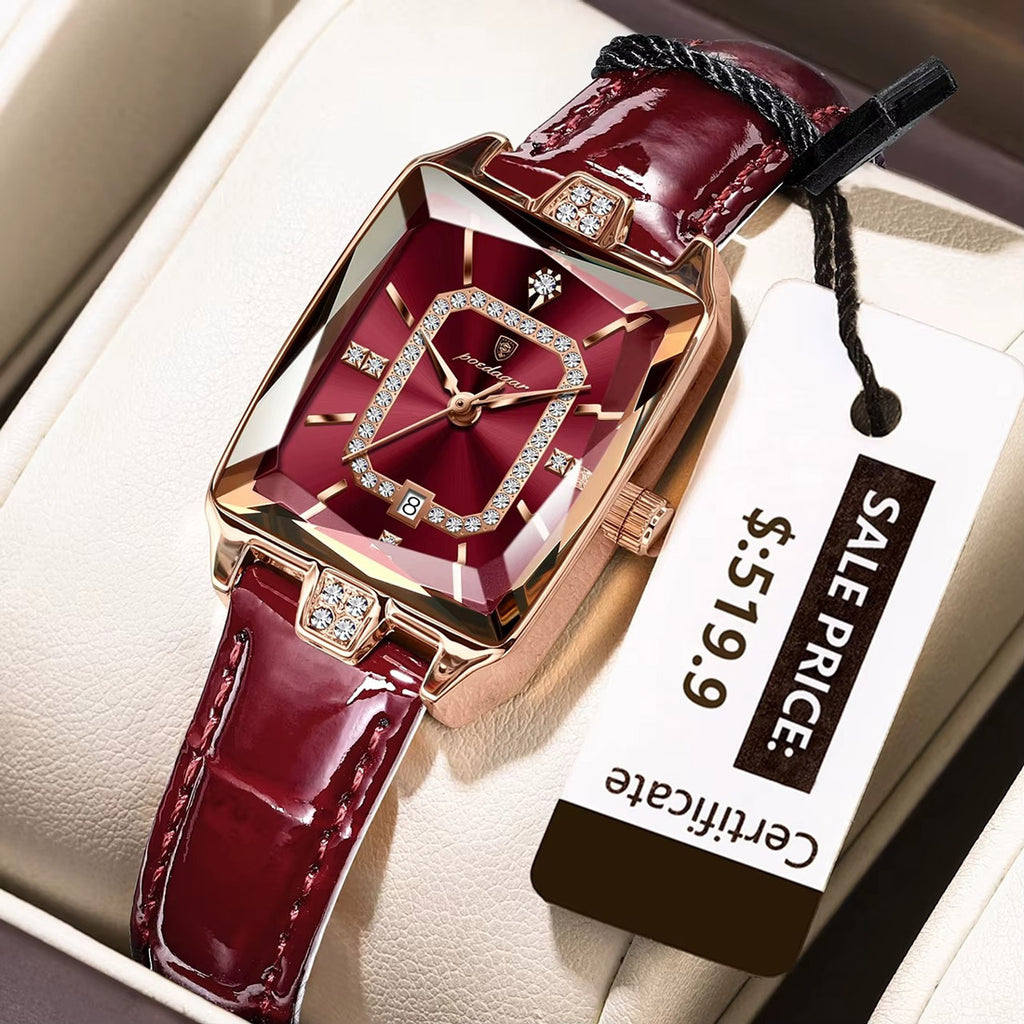 Kadın Saati Dikdörtgen Kasa Kristal Detaylı 88961