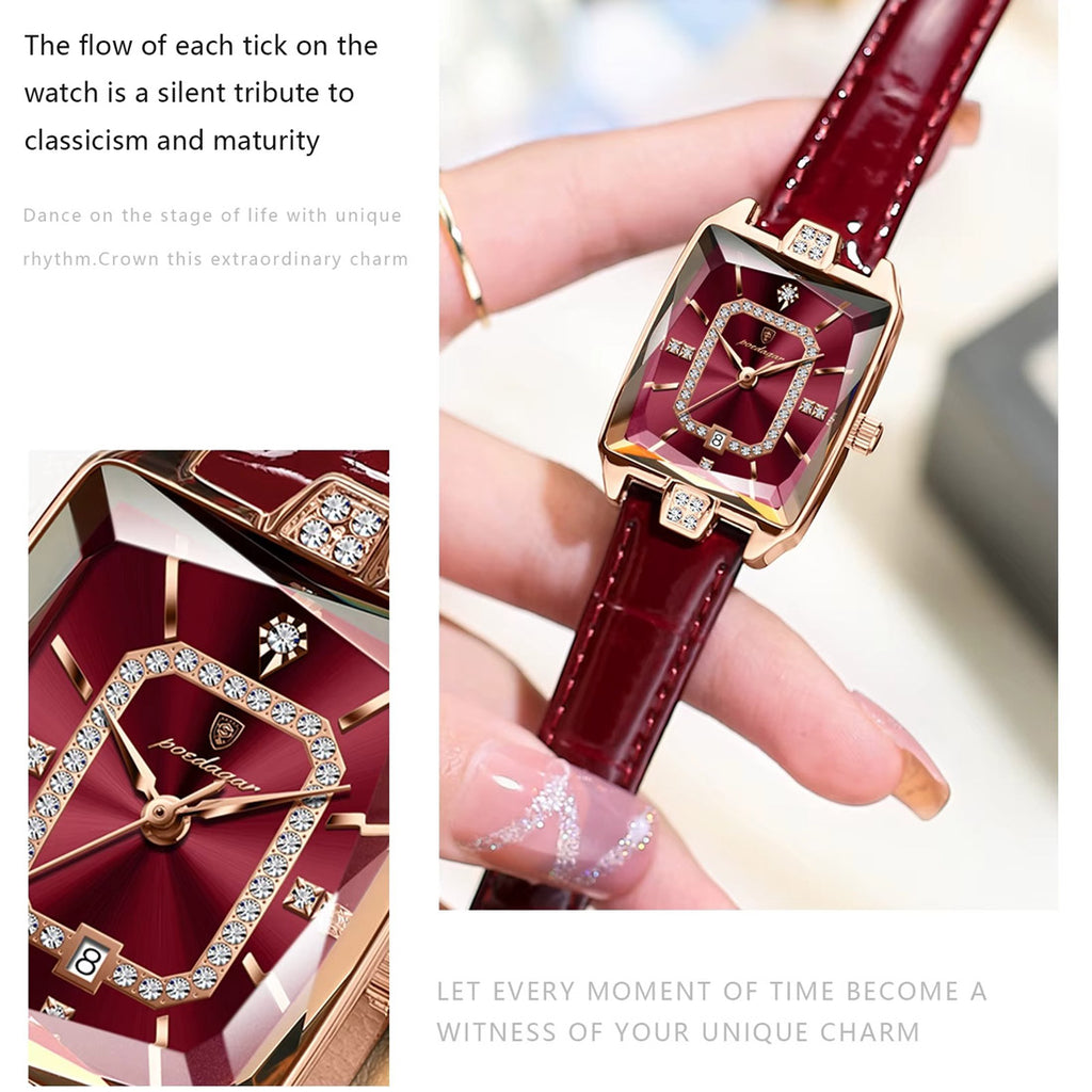 Kadın Saati Dikdörtgen Kasa Kristal Detaylı 88961